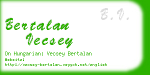 bertalan vecsey business card